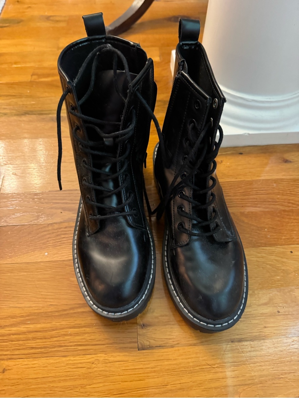 Classic Black Lace-Up Combat Boots